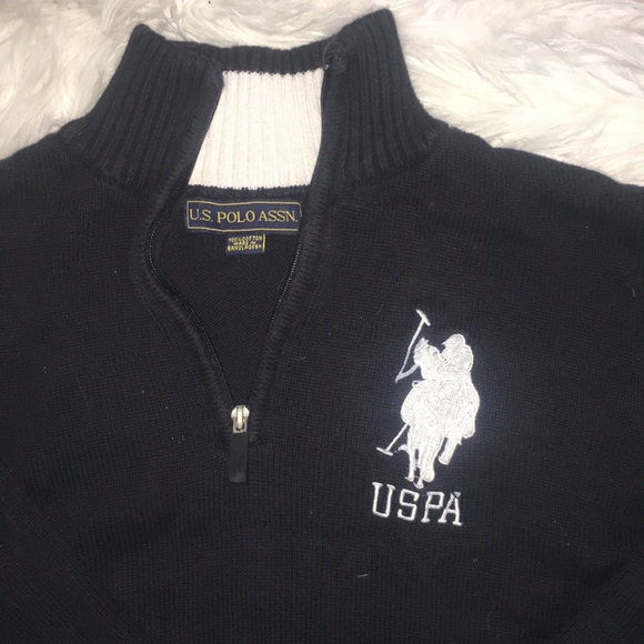 Navy USPA Quarter-Zip Sweater - Picture 2 of 3